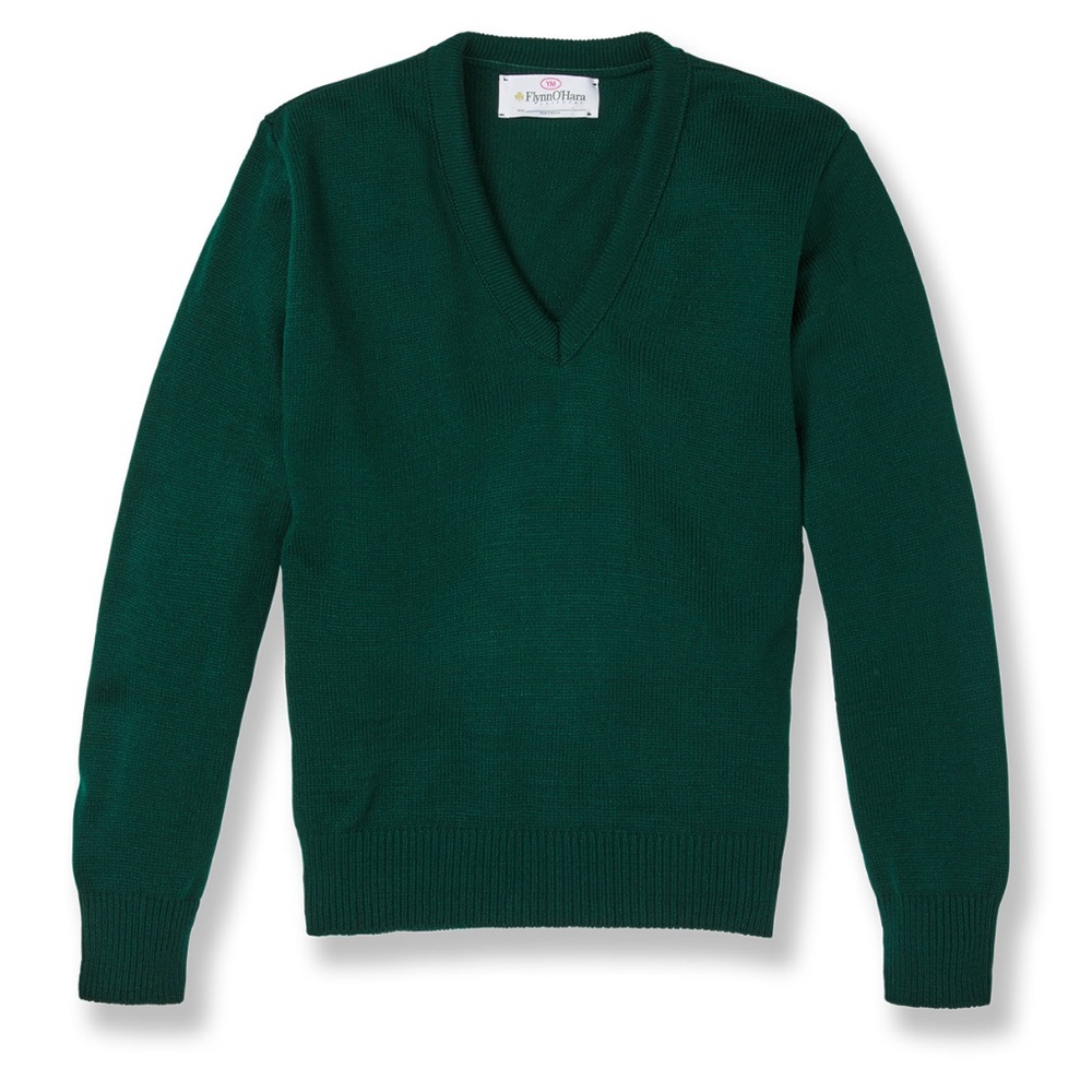 FLYNN OHARA GREEN EMBROIDERED NOTRE DAME CARDIGAN SWEATER & VEST YOUTH SIZE YL